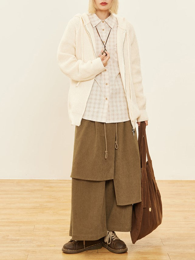 Asymmetrical Cut Pants 3 Wide-leg Design Colors