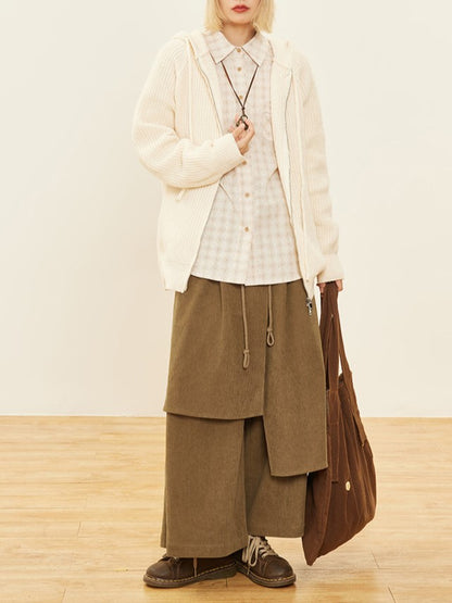 Asymmetrical Cut Pants 3 Wide-leg Design Colors