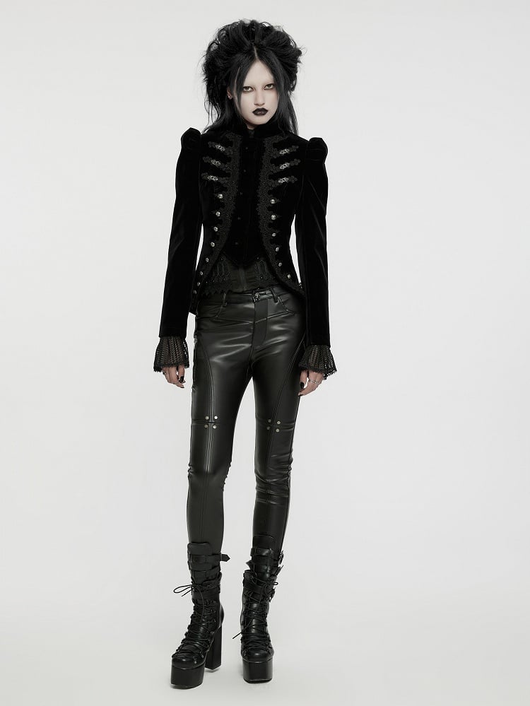 Black Gothic Chinese Style Coat