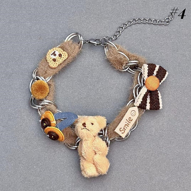 Teddy Bear Plush Necklace/Ring/Bracelet