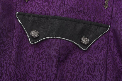 Style Elegant Prince Waistcoat Lolita Tailcoat Ouji Purple Charms Cross with