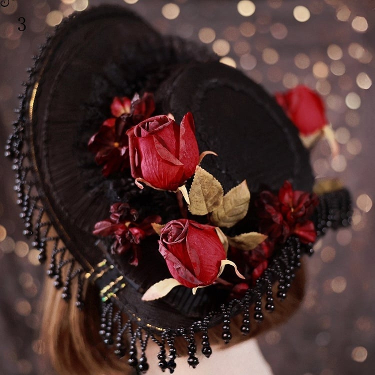 トリムゴシック11花柄レースハットビーズエレガントオプションデザインチャーム