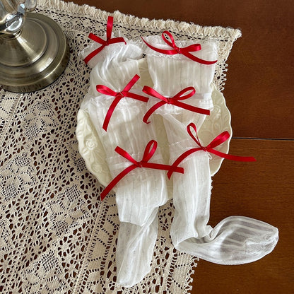 Details Strümpfe Schleife Farbe Unter dem Knie Optionen Tüll 4