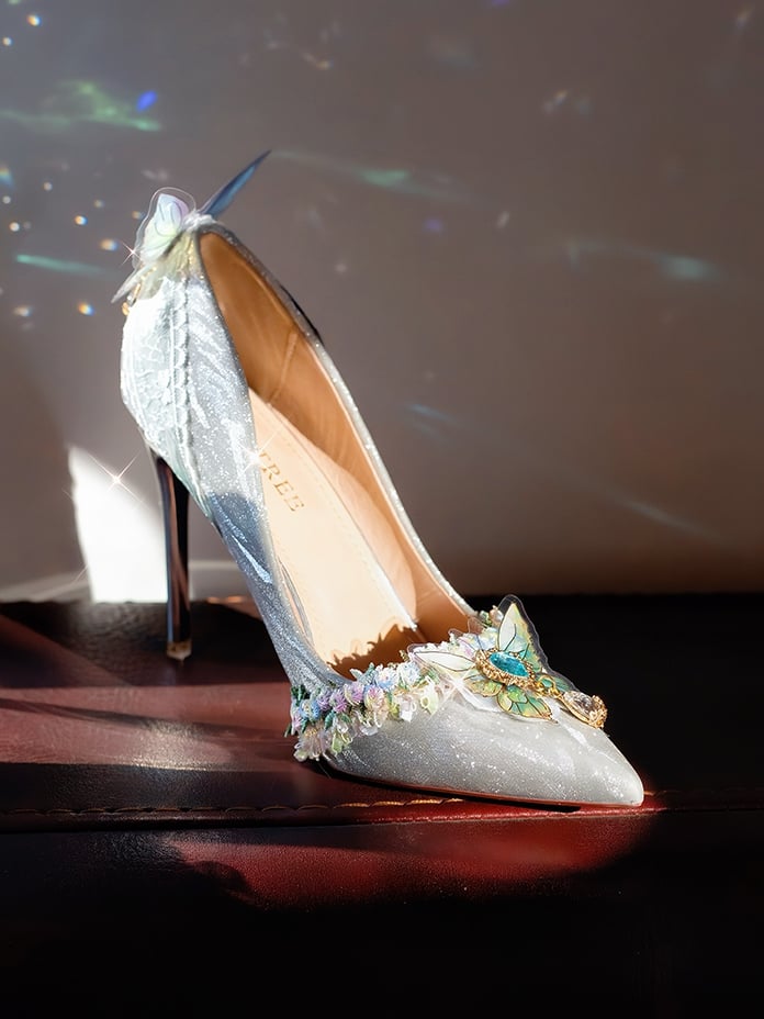 Silber 7,5 CM/10,5 CM Details Spitze Verzierte Heels Hohe Schmetterling