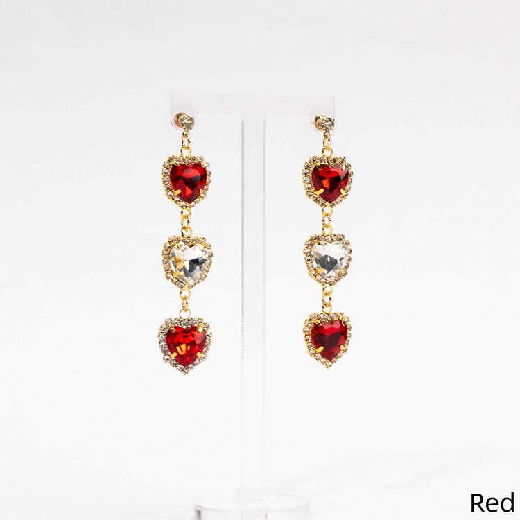 Kei 5 Clips Ear Rhinestone Triple Jirai Colors Heart