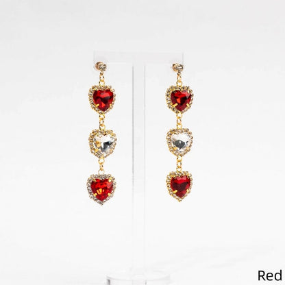 Kei 5 Clips Ear Rhinestone Triple Jirai Colors Heart