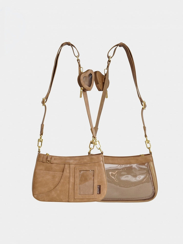 Khakifarbene Wasteland Punk Ita-Tasche mit Sweetheart-Anhänger