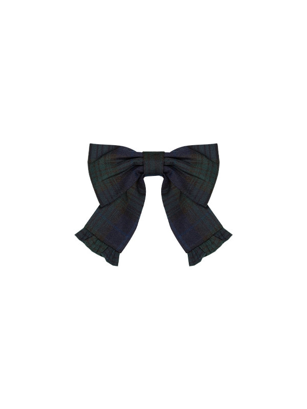 Green Brooch Plaid Bowtie