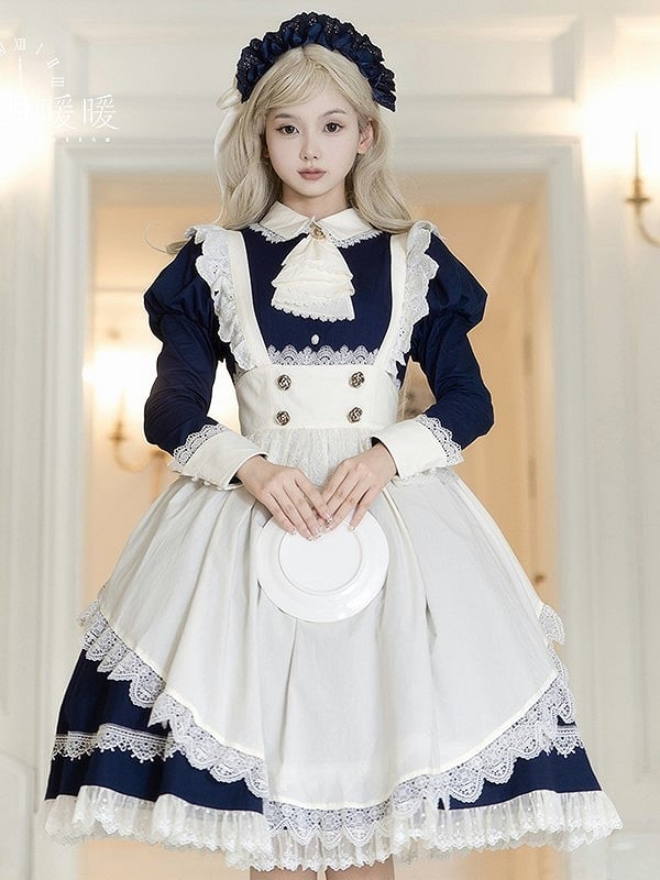 Trims Maid Lolita Apron Lace Beige