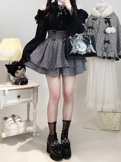 Neckline Illusion Shoulder with Open Blouse Jirai Baggy Kei