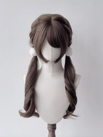 Full Wavy with Long Wig Light Brown Bangs 70CM