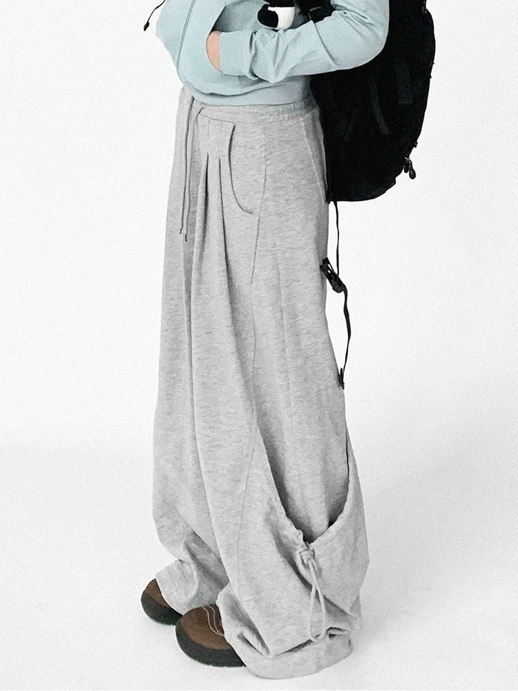 Daily Sweatpants Kwaii with Drawstring Waist Grey Elastic - Covered