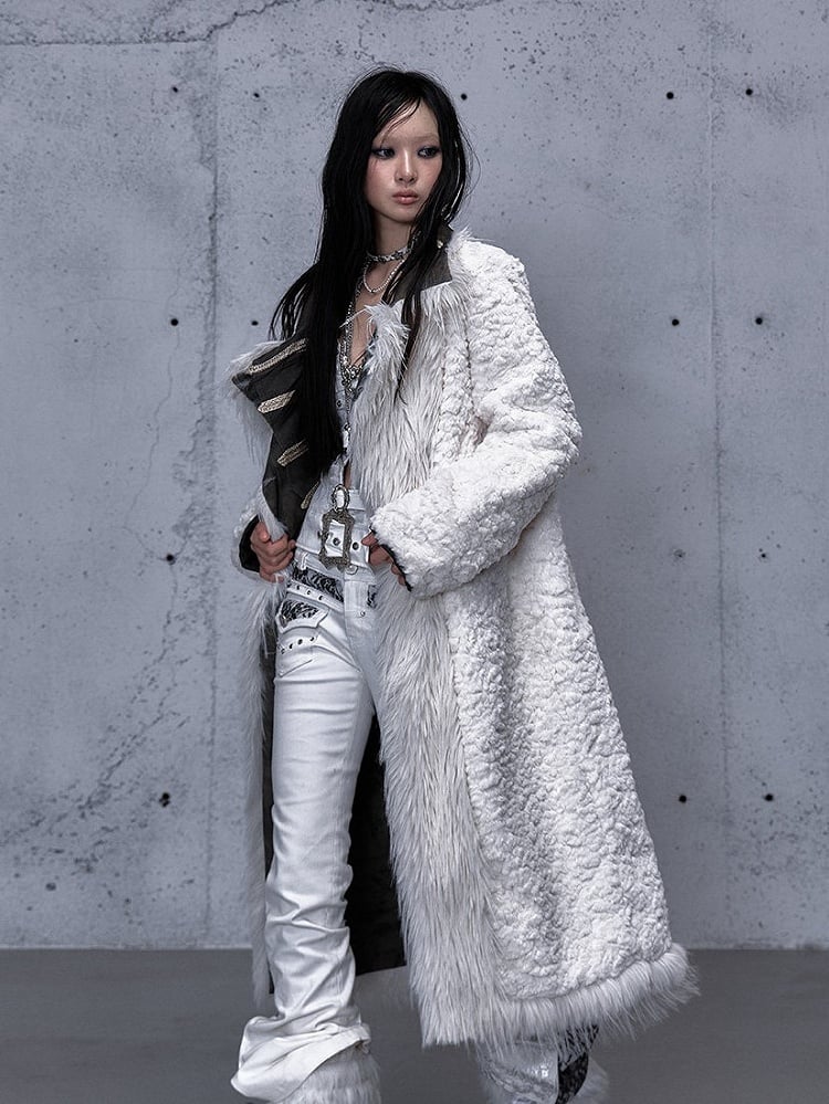 Green Placket Wasteland Front Cuffs Punk - White Button Coat and Reversible