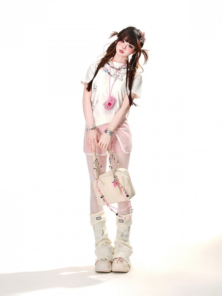 フリースリット入りチャームスコート グラマラスピンクAライン