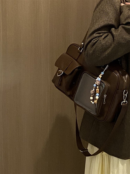 Bag Heart Brown with Decorated Ita Crossbody/Shoulder Buckle