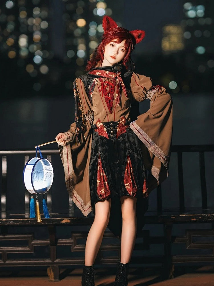 Black & Red High-Waist Checked Bloomer - Neoludwig