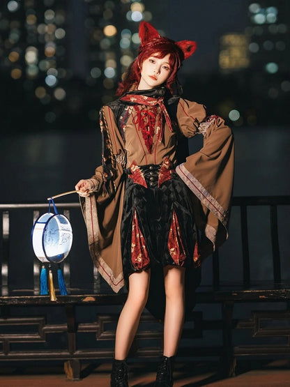 Black & Red High-Waist Checked Bloomer - Neoludwig