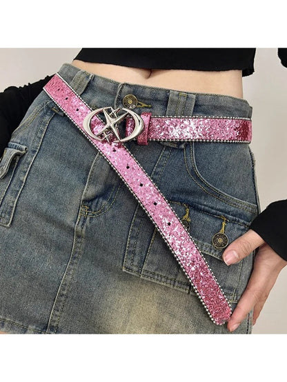 Ceinture à Sequins Y2K Perles Rondes - Kiwi Store