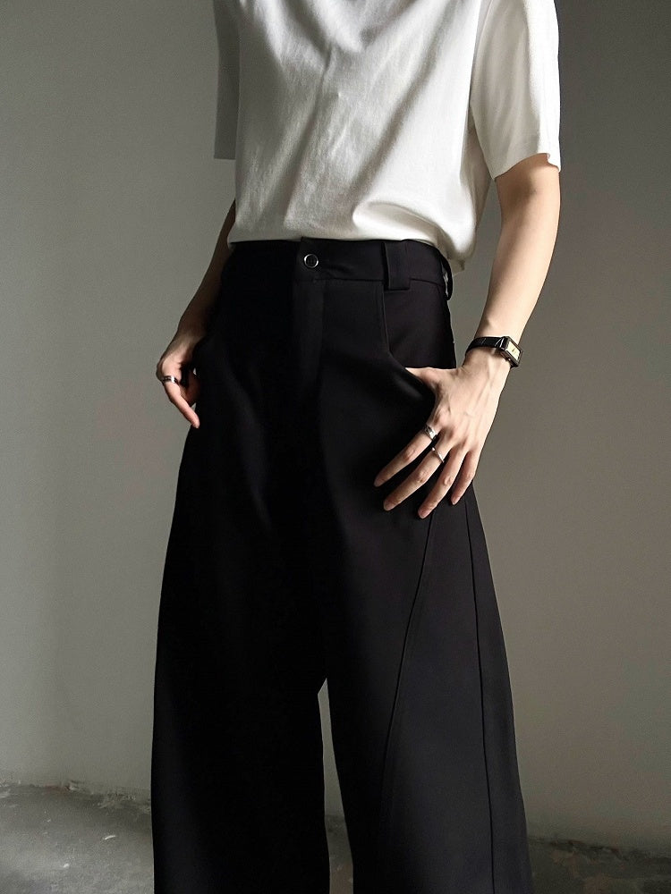 Wide-leg Black Style Pants Princely