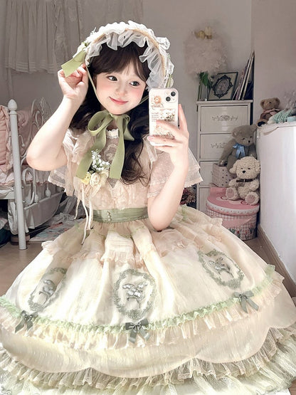 der Stickerei Voll Elegant Lily Neck Rock / von OP Lolita Kleid Set Valley Classic Edward