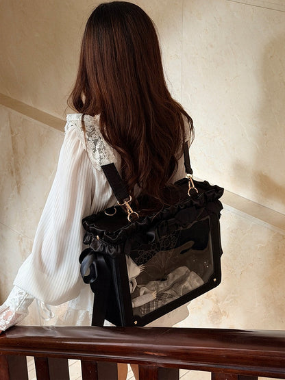 Large Transparent Window Bag with Side Zip in Multiple Colors - Green Gable