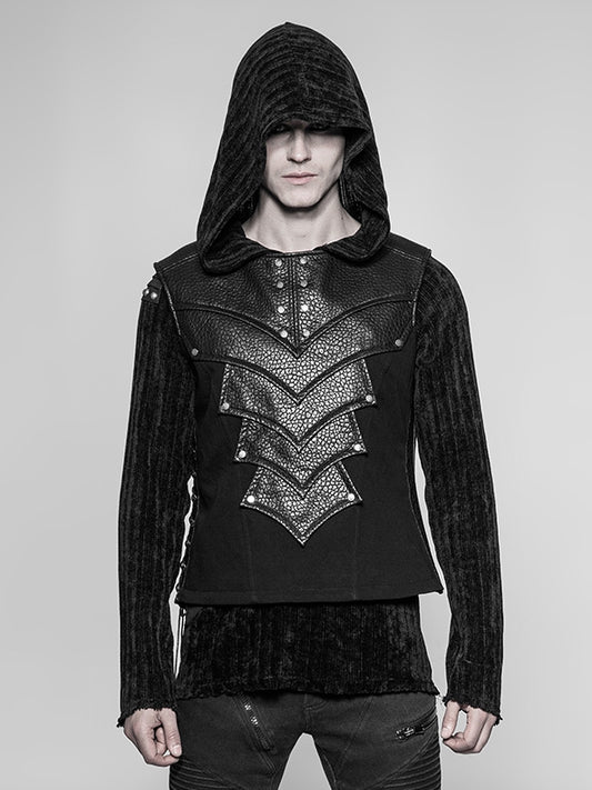 Men's Vest Chest Protector Black Punk