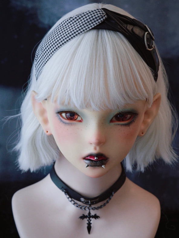 Pattern Heart Plaid Gothic With KC Double Decorated Buckles Black