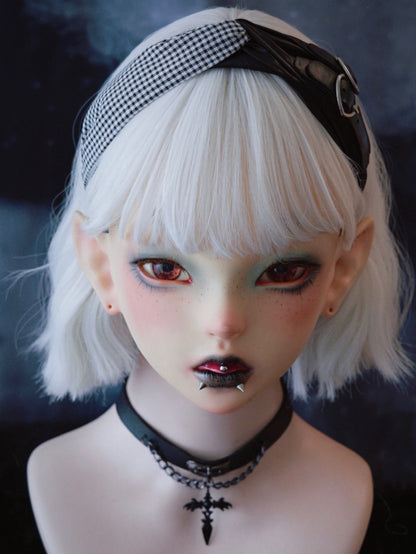 Pattern Heart Plaid Gothic With KC Double Decorated Buckles Black