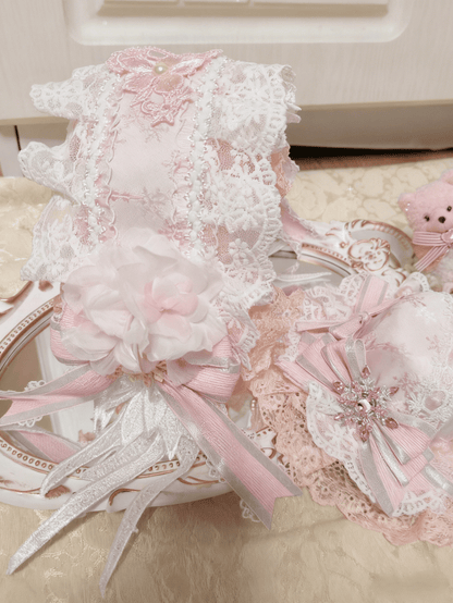 Lolita Snowflake Embroidery Lace Pink/Blue Hairband