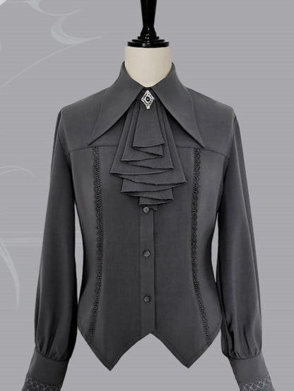 ラム肉ロリータジャボシャツグレー袖王子