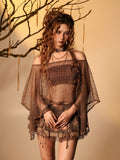 Asymmetric Mesh Cover-Up with Butterfly Choker - Virtual Orbit