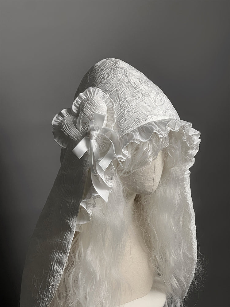 Red White Heart-shpaed Hairclip Black /