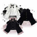 Cutout Lace Shoulder Jirai Heart 3 Colors Rhinestone Blouse Kei Button