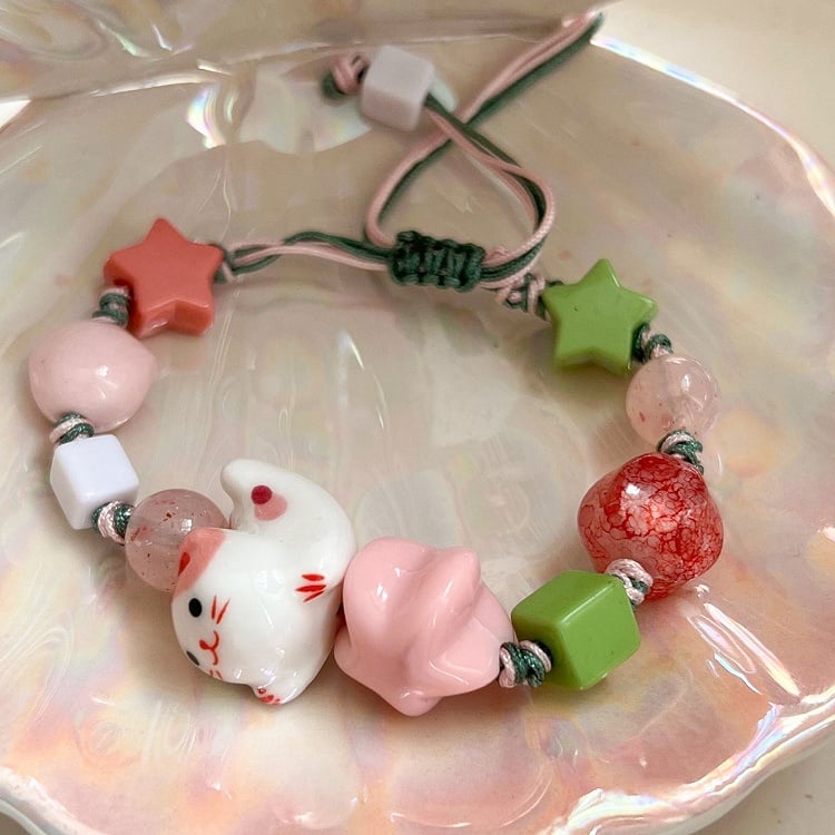 Star And Cat Color Decorated 3 Options Bracelet