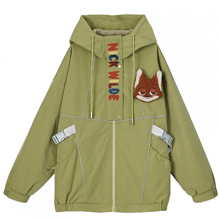 ズートピア ニックとジュディ グリーン/ブルー フード付きジャケット