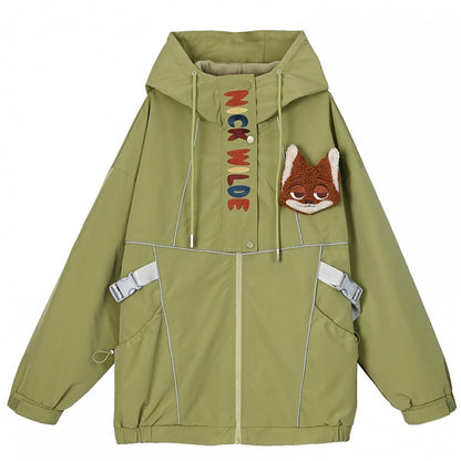 ズートピア ニックとジュディ グリーン/ブルー フード付きジャケット