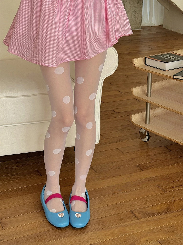 Oversized Pantyhose Polka Style) Dot (Retro Bold Sheer