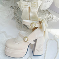 die Bowknot abnehmbare Plattform Lily Mary Stickerei Heel Valley Champagne Janes von High Block