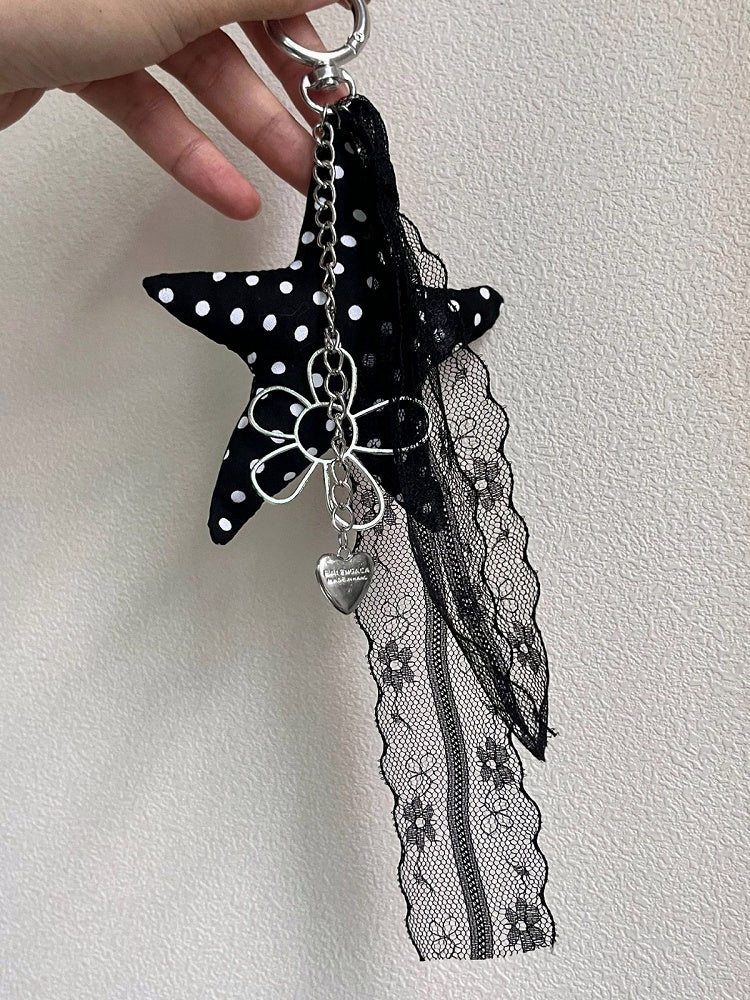 Polka Dot Star Keychain - Kiwi Store