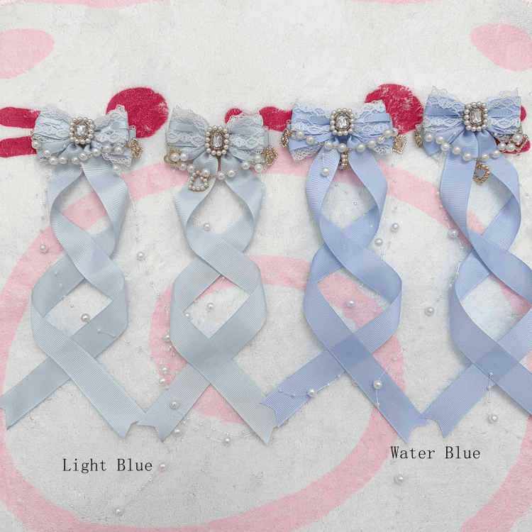 Jirai Hairclips Long Seiso Bow Style Kei Ponytail Colors Tails Spiral with Ribbon Six for