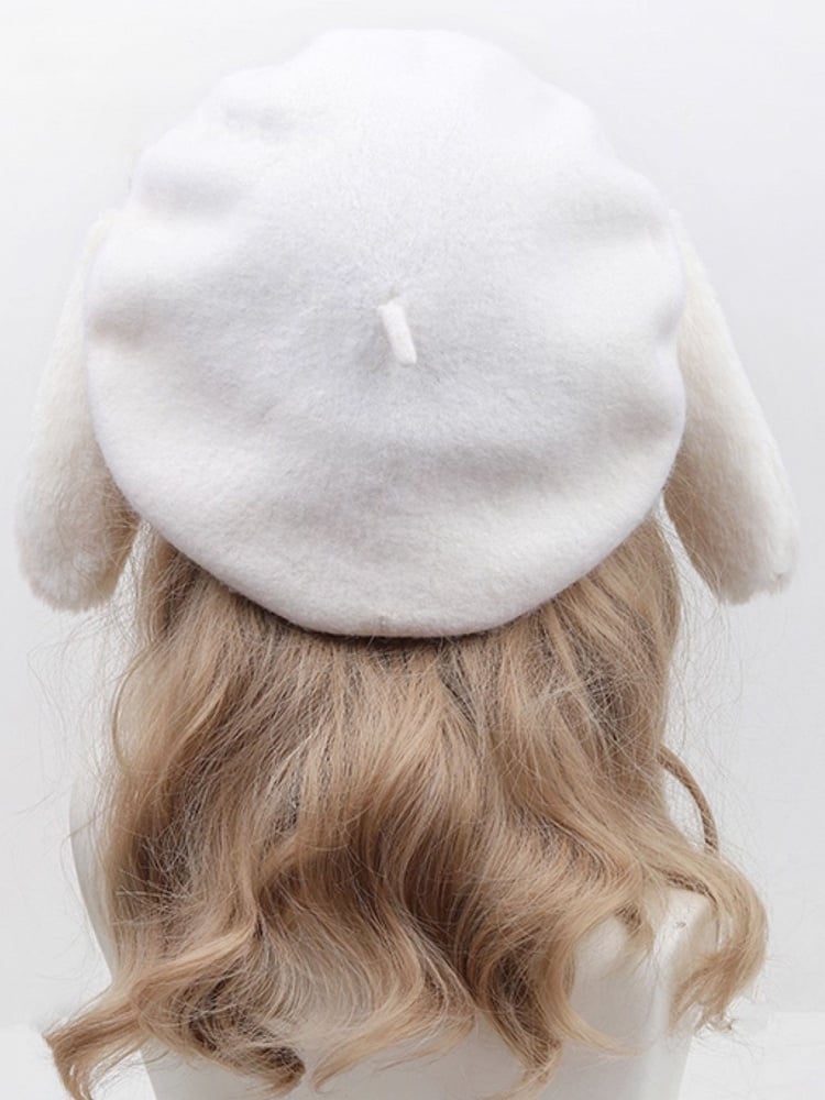 Lop-eared Sweet Bunny Lolita White Beret