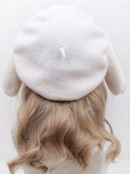 Lop-eared Sweet Bunny Lolita White Beret
