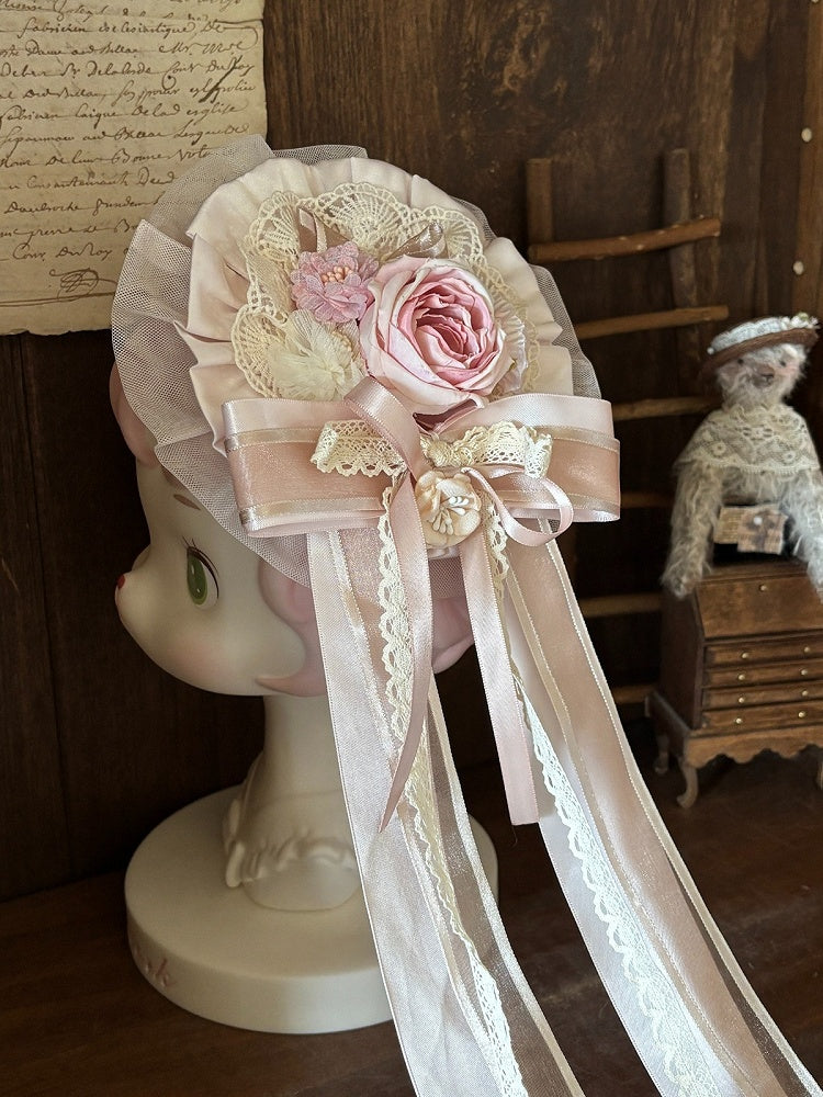 Adorable Pink Floral Mini Hat with Bow Embellishment