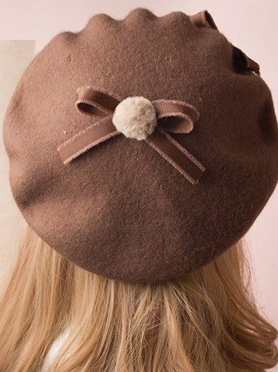Sweet 7 Bowknot Color Beret Lolita Options