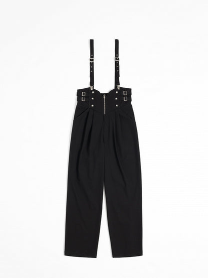 High-Waist Ouji Pants with Buckle Straps and Shoulder Clips - DevilInspired Exclusive Collection