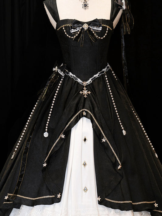 Black / Dark Blue Beaded Waist Chain