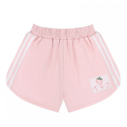 Pink Elastic Waist Thigh Length Shorts