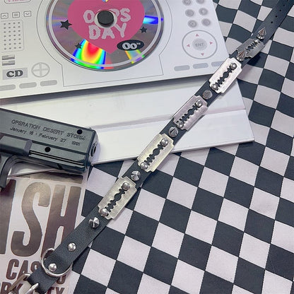 ブラックスタッズロックパンクチョーカーの詳細