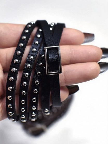 Black Punk Metal Buckle Armlet - Mr. Cat