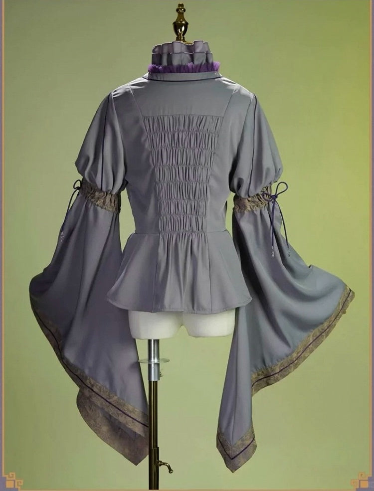 Purple Elegant Bell-Sleeve Lolita Blouse - Neoludwig